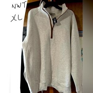 Men's creamy gray colored Quarter-Zip Sweatshirt